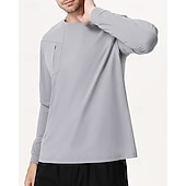 رخيصةأون هودي و سويت شيرت-رجالي قميص الجري قميص رياضي إحزم جيب كم طويل قمم ملابس الرياضة الخريف لون سادة سريع جاف متنفس المشي لمسافات طويلة اكتشف - حل رياضية ملابس رياضية ألبسة رياضية أسود أخضر أزرق داكن