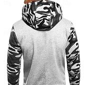 preiswerte Fleece-Sweatshirts-Herren Kapuzensweatshirt Pullover Kapuzensweatshirt Fleece Kapuzensweatshirt Taktischer Kapuzensweatshirt Hell Gray Dunkelgray Mit Kapuze Tarnung Tasche Sport &amp; Outdoor Täglich Streetwear Basic
