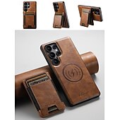 abordables Carcasas Samsung-teléfono Funda Para Samsung galaxia S25 Más S25 Ultra S24 Ultra S24 Plus S24 S23 S23 Ultra S23 Plus Funda Trasera Magnética Soporte de carga inalámbrica Caballete Retro TPU Cuero de PU