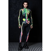 olcso Páros és csoportos jelmezek-koponya csontváz test halloween csoportos páros jelmezek teljes testes macskaruha ijesztő jelmez férfi női fiú gyermek felnőttek előadás buli klub halloween karnevál halottak napja könnyű