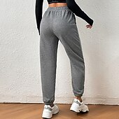 cheap Yoga Pants &amp; Bloomers-Women&#039;s Harem Pants Sports Sweatpants with Pockets Tummy Control Gym Volleyball Workout Bottoms Solid Color Black Blue Grey Cotton Fall Sports Activewear