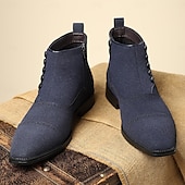 cheap Ankle Boots-Men&#039;s Beige Lace-Up Ankle Boots with Round Toe and Classic Stitching, Vintage Business-Casual Footwear for Office, Urban Walking and Smart Daily Outfits