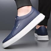 billige Sneakers til herrer-Herre Treningssko Gange Fritid Mikrofiber Bekvem Sklisikker Pustende Nylonteip Tøfler Svart Hvit Blå Sommer Vår