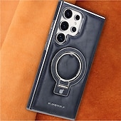 levne Pouzdra pro Samsung-telefon Carcasă Pro Samsung Galaxy S25 S24 S23 Ultra Plus Zadní kryt se stojánkem Magnetické Nárazuvzdorné Retro TPU PU kůže