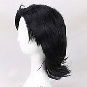  "Cosplay-parykker" Svart Rett Syntetisk hår Kort Parykker Herre Parykker Til fest