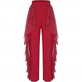 preiswerte Kleidung für lateinamerikanische Tänze-Damen Latein Tanzhose Tango Salsa Samba Tanzhose Rock fließende Hose Bauchtanzhose