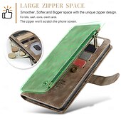 cheap Samsung Cases-Case with Wrist Strap CASEME C30 Samsung Series Zip Multi-Card Pouch PU Leather Case