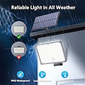 abordables Appliques d&#039;extérieur-Lampadaire solaire d&#039;extérieur à LED, 3 modes d&#039;éclairage, détecteur de mouvement solaire sans fil, lampe murale étanche, alimentée par l&#039;énergie solaire, pour jardin, clôture, cour, 1 pièce