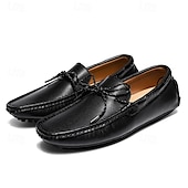halpa Miesten loaferit ja nauhattomat kengät-Ruskeat mokkasiinit miehille – klassiset slip-on-kengät käsin ommelluilla yksityiskohdilla, sopivat sekä rentoon että juhlavaan käyttöön