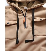 voordelige basic hoodies voor heren-Voor heren Trui met capuchon Hoodie met kwartrits Zwart Wit Wijn Leger Groen Rood Capuchon Effen Zak Kwart ritssluiting Sport &amp; Outdoor Dagelijks Feestdagen Polyester Streetwear Basic Casual Lente