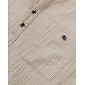 abordables Vacances-Homme Chemise Chemise en lin Chemise popover Chemise Décontractée Chemise en coton Uni Vacances Rue Blanche Jaune Rose dragée Abricot Manche Courte Band Collar Été Vêtement Tenue Avec Poches