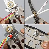 abordables Outillage à main-Pince à dénuder 16 en 1 pour électriciens, outil de pince multifonction pour couper, dénuder, tordre, sertir, câble, outil électrique à main de qualité industrielle