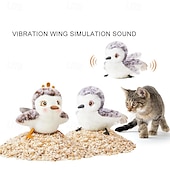 お買い得  猫用おもちゃ-猫鳥のおもちゃ、タッチで作動する子猫のおもちゃ、音と羽根が付いた室内猫用運動用おもちゃ、室内用インタラクティブ猫用おもちゃ、遊び時間の柔らかい鳥のおもちゃ