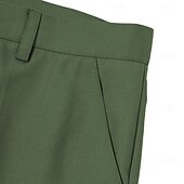 abordables Costumes de mariage-Costumes de mariage pour hommes Affaires Noire Sauge Mode Formelle Été Couleur unie Coupe standard 3 pièces Simple bouton Deux boutons