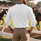 preiswerte Klassisches Poloshirt für Herren-Herren Golfshirt Golf Poloshirts Arbeit Lässig Revers Kurzarm Basic Modern Farbblock Knöpfe Frühling Herbst Normale Passform Aprikose Schwarz Weiß Gelb Rote Marineblau Golfshirt
