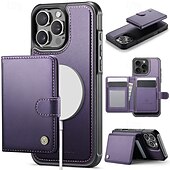 お買い得  iPhone用ケース-電話 ケース 用途 iPhone 16 Pro Max プラス iPhone 15 14 Pro Max Plus iPhone 16e バックカバー スタンド付き 磁石バックル ワイヤレス充電をサポート レトロ風 TPU PUレザー