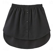 baratos Cuidados Pessoais &amp; Saúde-extensor de camisa versátil em camadas saia com bainha falsa para mulheres xadrez meia saia cobertura inferior para moletons blusas com capuz look casual chique