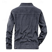 cheap Cargo Jackets-Men&#039;s Corduroy Jacket Cargo Jacket Casual Jacket Vacation Daily Pocket Fall Winter Plain Fashion Classic Lapel Regular Black Khaki Coffee Gray Jacket
