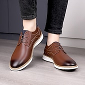 economico Casuale-Per uomo Oxfords Camminata Casual Pelle PU Confortevole Antiscivolo Traspirante Allacciatura Nero Marrone Autunno Inverno