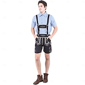 tanie Mężczyźni-Oktoberfest Lederhosen Koszula alpejski kapelusz bawarski Niemiecki Łąki Męskie Karnawał Impreza Festiwal Piwa Tkanina w stylu tradycyjnym Bluzka Szorty Stroje