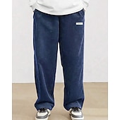 baratos calça casual-Homens Calças de Veludo Calças Calça casual Bolsos Cintura elástica Com Cordão Tecido Conforto Esportes Diário Moda Casual Preto Branco Micro-Elástica