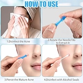 cheap Personal Care &amp; Health-50pcs Disposable Blackhead Remover Acne Needles Blackhead Remover Tool Removal and Facial Cleaning Stainless Steel Needles