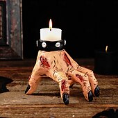 economico Decorazioni Appese e da Tavolo per Halloween-Portacandele a forma di mano di zombie per Halloween, scultura in resina da 4 pollici con base per candele a forma di mano mozzata, inquietante accessorio di scena per casa infestata per feste o