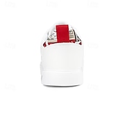 abordables Baskets-Homme Basket Marche Occasionnel Cuir PU Confortable Antidérapant Respirant À lacets Blanc + Noir Blanc / Jaune Rose / Blanc Été Printemps