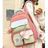 お買い得  子供とティーンのバックパック-かわいい十代の女の子用スクールバックパック、装飾チャーム付き - 新学期や普段使いに最適な軽量パステルカラーのブックバッグ
