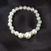 abordables Parures de Bijoux-Ensembles de bijoux de mariée 1 ensemble boucles d&#039;oreilles en alliage de perles d&#039;imitation collier bracelets ensemble de bijoux élégant pour femme pour fête de mariage occasion spéciale