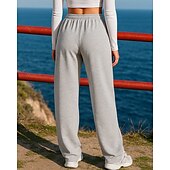 preiswerte Laufhosen &amp; Leggings-Damen Jogginghose Hose mit weitem Bein Jogginghosen Tasche Kordelzug Hohe Taille Unterteile Athleisure Fitnessstudio Trainieren Atmungsaktiv Wandern Training sportlich Normale Passform Sportbekleidung
