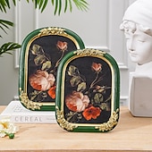 cheap Sculptures-Resin Ghost Reading Rose Arched Desktop Decorative Photo Frame, Home Decor Figurine for Bedroom, Study, Office Desk, Photo Display, and Photography Props