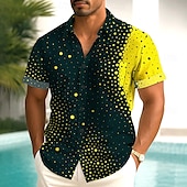 abordables Forme Géométrique-Homme Dégradé Points Ronds Chemise Chemise d&#039;été Chemise Boutonnée Manche Courte Mode Décontractée Extérieur Vacances Tenue Quotidienne Été Printemps Col Rabattu Impression 3D chemises à col Une