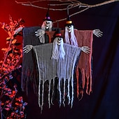 お買い得  ハロウィンの屋外装飾-ハロウィーン吊り下げスケルトンゴーストデコレーション3個パック、ハロウィーン屋外デコレーション用死神、ハロウィーンスケルトンフライングゴースト、お化け屋敷小道具、パーティーデコレーション