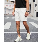 preiswerte Lässige Shorts-Herren Shorts Sommershorts Freizeitshorts Cordshorts Tasche Elastischer Bund Kordelzug Einfach Komfort Atmungsaktiv Kurz Outdoor Sport Klassisch Lässig Schwarz Weiß Mikroelastisch