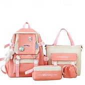 abordables Sacs à dos pour Enfants et Adolescents-Ensemble de sac à dos vert 5 en 1 pour filles avec de jolis accessoires – sac d&#039;école léger avec fourre-tout, trousse et pochette à cordon pour les adolescentes et un usage quotidien