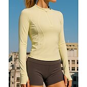 economico Felpa &amp; Sweatshirt-Per donna Maglietta da ginnastica Camicie a maniche lunghe Cerniera a un quarto Manica Lunga Top Athleisure Autunno Morbido Abbigliamento leggero Traspirante All&#039;aperto Corsa Yoga abbigliamento
