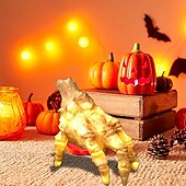 economico Halloween-Decorazioni di Halloween a forma di mano di scheletro che striscia, spaventoso teschio che striscia attivato dal suono, mano di scheletro che striscia con luce calda alimentata a batteria per feste,