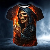 ieftine tricouri de Halloween-Halloween Bărbați Cranii #D Tricou Manșon scurt Tricou Tipărire 3D Stil Nautic Cămașă Exagerat Designer Groază Petrecere Stradă Casual Galben Albastru piscină Portocaliu Vară Primăvară Toate Sezoanele
