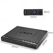 Недорогие Приставки TV Box-15 Вт 1080p DVD-плеер с несколькими режимами воспроизведения, пульт дистанционного управления, многоугольный просмотр, USB-порт