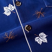 economico Pigiami-Per uomo Pigiami Set Pigiama Top e pantaloni del pigiama 1 Set Stampe Grafiche Moda Elegante Classico Casa Quotidiano Da letto Poliestere Comodità Morbido Traspirante Bavero Manica Lunga Camicia