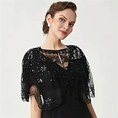 abordables Cape Châle-Écharpe Femme Élégant Protection solaire Manche Courte Dentelle Boléros de Mariage Avec Perlage Pour Mariage Été