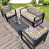baratos Cobertura de Sofa-capa de almofada para assento externo para pátio com fio floral tingido em microfibra