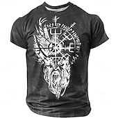  Hombre Vikingo Camiseta Manga Corta Camiseta Impresión 3D Cuello Barco Camisa Retro Antiguo Gótico Calle Casual Diario Negro Rojo Azul Piscina Verano Primavera Todas las Temporadas Ropa S M L XL XXL