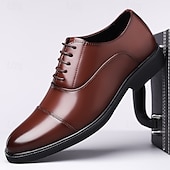 economico Formale-scarpe eleganti oxford marroni da uomo – design classico con punta a punta per lavoro, ufficio ed eventi formali