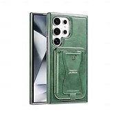 cheap Samsung Cases-Phone Case For Samsung Galaxy S25 S25 Plus S25 Ultra S24 S24 Ultra Plus S23 Ultra Plus Back Cover with Stand Holder Card Slot Shockproof Retro TPU PU Leather