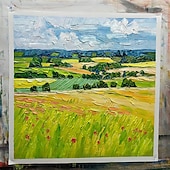 preiswerte Landschaftsgemälde-Mintura handgefertigte strukturierte Landschaftsölgemälde auf Leinwand, Wandkunst, Dekoration, modernes abstraktes Bild für die Inneneinrichtung, gerolltes, rahmenloses, ungedehntes Gemälde