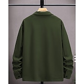 abordables Manteaux &amp; vestes-Homme Veste Légère Chemise Veste Veste Décontractée Chemise Vacances Quotidien Respirant Avec Poches Printemps Automne Uni Mode Classique Revers Régulier Noir bleu marine Kaki Gris Claire Vert