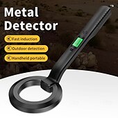 お買い得  キャンプ用品-360度回転コイル付きポータブル金属探知機 &amp;LCDアラーム - 屋外での使用に適した、手持ち式の電池式宝探し装置、セキュリティチェック、黄金比の探査 - 軽量で耐久性のある設計