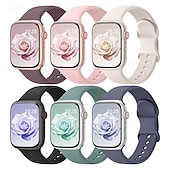 abordables Bracelets Apple Watch-6 Trousses Bracelet Sport Compatible avec Bracelet Apple Watch 38mm 40mm 41mm 42mm 44mm 45mm 49mm Mignon Silicone Bracelet de remplacement pour iwatch Ultra 2 Série 9 8 7 SE 6 5 4 3 2 1